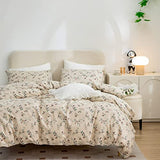 Jane yre Duvet Cover Queen Floral, Brushed Microfiber 3 Pieces Bedding Set, Garden Style Vintage Floral Queen Duvet Cover Flower, with Zipper Closure, Luxury Soft Breathable Comfy Jane yre
