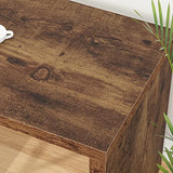 HSH L Shape Home Office Desk with Drawers, L-Shaped Computer Desk with Storage Cabinet Shelves, Wood Executive Desk for Writing Work, Reversible Study Table in Bedroom Living Room, Rustic Brown, 55 In HSH