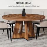 Tribesigns 47-Inch Round Conference Table for 4-6 People, Wooden Meeting Room Table with Thicken Tabletop and Wood Base, Modern Meeting Training Desk for Conference Room Seminar Room (Walnut) Tribesigns