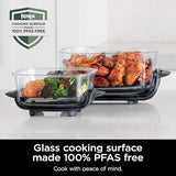 Ninja Crispi Air Fryer, Microwave, Freezer & Dishwasher Safe, Non Toxic Glass Portable Cooking System, 4 QT & 6 Cup Glass Containers with Storage Lids, Easy Meals, Air Fry, Bake, Green, FN101SG Ninja