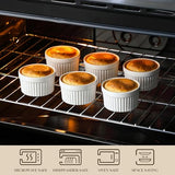 MALACASA Ramekins 6 oz Oven Safe, Porcelain Creme Brulee Ramekins Pudding Custard Cups Small Ceramic Souffle Dishes Ramakan Ramiken Ramicans Baking Bowls Set of 6, White, Series RAMEKIN-DISH MALACASA