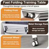 MOFGOE Folding Conference Table, Flip Top Training Table with Four Locking Wheels, Modular Office Desk with Strong Metal Frame, for Office, Conference Room, School,1 Pack,63 * 24 * 30in MOFGOE