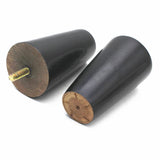 WEICHUAN Black Round Solid Wood Replacement Sofa Couch Chair Ottoman Loveseat Coffee Table Cabinet Furniture Wood Legs Wood Furniture Legs(4" Set of 4) WEICHUAN