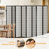 Salfanre 8 Panel Shoji Screen Room Divider, Japanese Room Divider for Room Separation, 66.9 Inches Folding Privacy Screens for Hoom Bedroom Office, Assembly-Free, Black Salfanre