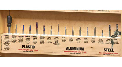 Amana Tool AMS-CNC-60 CNC Master Router Bit Collection Includes 57 SKUs and LED Illuminated Mirrored Interior and Solid Wood Display - WoodArtSupply