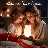 THAUSDAS Night Light, Dimmable Touch Lamp for Bedroom, Portable Table Bedside Lamp, 5 Brightness 13 RGB Colors, Night Lights for Baby Nursery Bathroom THAUSDAS