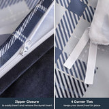 Wake In Cloud - Rustic Duvet Cover Set, Cabin Christmas Lodge Western Country Bear Deer Holiday RV Outdoor Winter Theme, Soft Lightweight Bedding, 3-Piece, Blue Beige, Twin/Twin XL Size Wake In Cloud