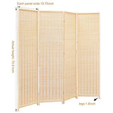 Corelax Room Divider Privacy Screen with Natural Bamboo,4-Panel 5-Panel 6-Panel Folding Privacy Screens,Freestanding Room Divider Corelax