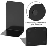 VFINE Bookends 1 Pair, Bookends for Shelves, Metal Black Book Ends for Shelves, Book Ends for Heavy Books, Book Shelf Holder for Home Office VFINE