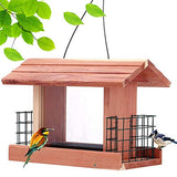 Solution4Patio Homes Garden USA Cedar Bird Feeder Wildbird Essentials Handmade Wooden Outdoor Ranch Patio Yard Tree Hanging with Double Plastic Solution4Patio Expert in Garden Creation