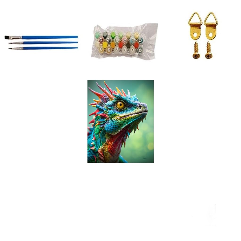 TINDAY Dragon Paint by Numbers Kit for Adults Paint by Numbers for Adults Beginner Painting by Number Kits for Adult on Canvas Acrylic Painting Home Decor Wall Art Gift for Birthday Family 16x20 in TINDAY