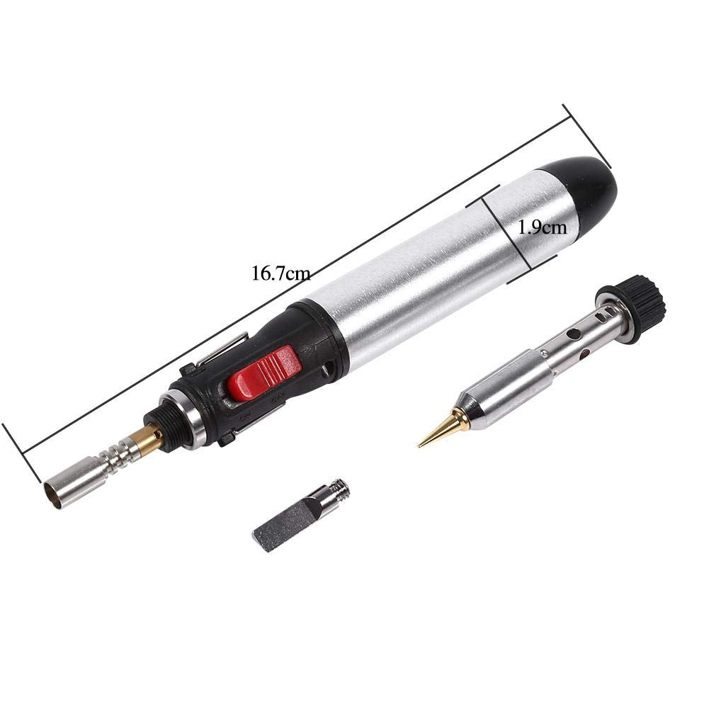 Jadeshay Butane Gas Soldering Iron Kit, 4 in 1 Cordless Adjustable Temperature 250-450℃ Welding Tool with Interchangeable Tips Jadeshay