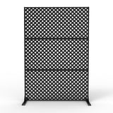 Metal Privacy Screen Outdoor, 72" h×47" w Balcony Patio Privacy Screen, Freestanding Privacy Fence, Decorative Panel, Patio Room Divider for Garden, Balcony, Deck Garvee