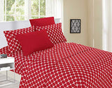 Elegant Comfort Luxury Soft Bed Sheets Bloomingdale Pattern - 1500 Premium Hotel Quality Microfiber Softness Wrinkle and Fade Resistant (6-Piece) Bedding Set, Queen, Burgundy Elegant Comfort