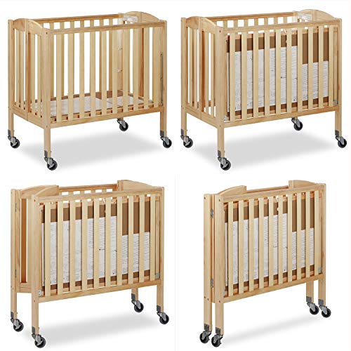 Dream On Me 3-in-1 Folding Portable Crib, Natural, Large Dream On Me
