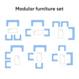 XZHQHB Outdoor Furniture Set of 4 Pieces with PE Waterproof Rattan Tempered Glass Table and Thick Cushions Suitable for Gardens Porches Terraces and Balconies Easy to Assemble Black and Beige XZHQHB