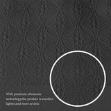 WURUIBO Full/Queen Quilt Set Black, Microfiber Lightweight Bedspreads, Ultrasonic Embossed Solid Coverlet, Thin Bedding Set for All Season, Soft Breathable Bed Cover(1 Quilt, 2 Pillow Shams) WURUIBO