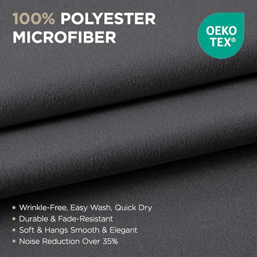Joydeco Grey Curtains 84 Inch Long, Room Divider Blackout Curtains for Bedroom with Grommets, Thermal Insulated, Noise Reducing Room Darkening Black Out Drapes for Bedroom Living Room Window, 2 Panels Joydeco