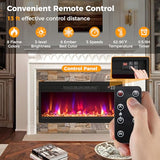 COSTWAY 26 Inch Recessed Fireplace Heater, Electric Fireplace Insert w/Multi-Color Flame & Crystal Ember Bed, Remote Control, 9H Timer, Built-in Thermostat & Overheat Protection, 1500W COSTWAY