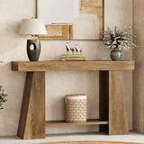 Tohomeor 47.24" Farmhouse Entryway Console Table, Narrow Sofa Table Behind Couch, Wooden Rectangular Entry Table with Storage Shelves for Entrance, Hallway, Living Room, Foyer Tohomeor