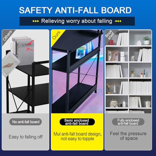 GTRACING L Shaped Gaming Desk, Carbon Fiber Style Computer Desk Compatible with Monitor Arm Storage Shelves Corner Desk Gaming Table for Home Office Desks Easy to Assemble Adjustable Shelf Height GTRACING