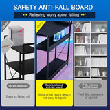 GTRACING L Shaped Gaming Desk, Carbon Fiber Style Computer Desk Compatible with Monitor Arm Storage Shelves Corner Desk Gaming Table for Home Office Desks Easy to Assemble Adjustable Shelf Height GTRACING