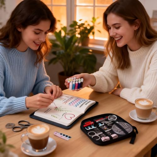 2026New Portable Embroidery Stitch Book Kit,embroidery sampler practice book diy Embroidery for beginners with instructions Gift for Easter All-Scenario Stitch Guide for Adults & Craft Lovers (1 Set)