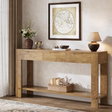 Tribesigns Console Table with 3 Drawers, 67-Inch Long Sofa Table Behind The Couch with Storage Shelf, Narrow Farmhouse Entryway Furniture for Living Room, Hallway, Foyer, Brown Tribesigns