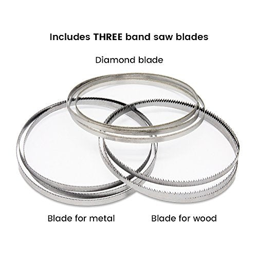 Inland Craft DB-100 Tabletop Band Saw Machine | Cuts Glass Stone Wood Metals Plastics | Includes THREE Band Saw Blades Inland Craft
