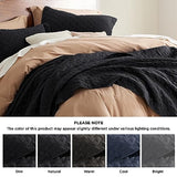 Bedsure Quilts Queen Size - Lightweight Bedspreads Queen Size with Basket Weave Pattern, Soft Quilt Bedding Set, Black Comforter Set Coverlet for All Seasons with 2 Pillow Shams (90" x 96") Bedsure