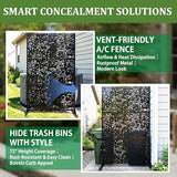 Metal Privacy Screen Outdoor 6FT – Freestanding Laser Cut Steel Garden Divider Panel with Stand, Decorative Modern Privacy Screen for Patio, Deck, Backyard & Balcony, Rustproof & Weather-Resistant WIZWERK