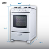 Summit 24" Gas Range, 2.9 cu. ft. Oven, 4 Burners, White- RG244WS Summit Appliance