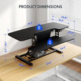 FLEXISPOT 42 inch Electric Motor Desk Converter, Height Adjustable Motorized Stand up Desk Riser with Quick Release Keyboard Tray, Black Monitors and Laptop Workstation FLEXISPOT