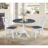 IC International Concepts Chairs Dining Table Set, White/Heather Gray IC International Concepts
