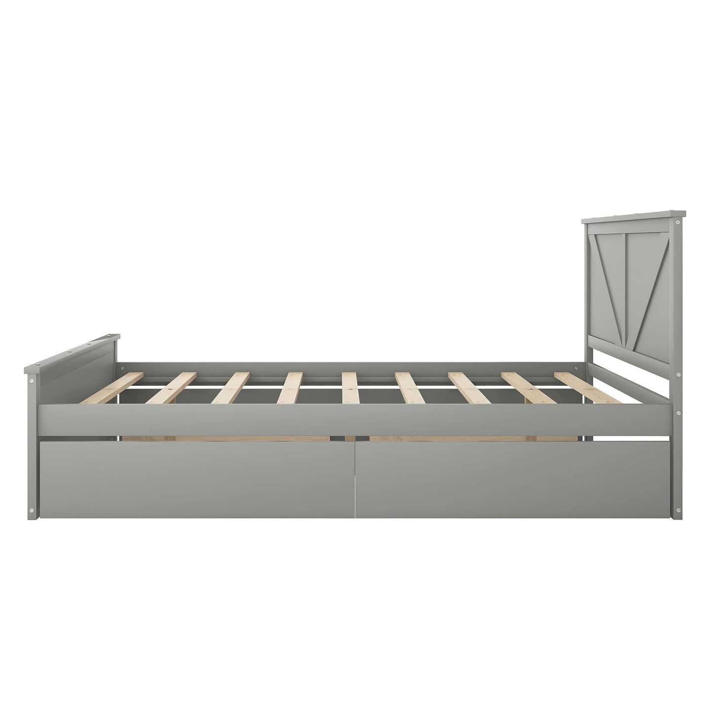 Queen Storage Bed with 4 Drawers and Headboard by Harper & Bright Designs - WoodArtSupply