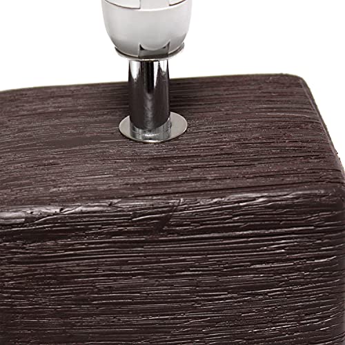 Simple Designs Petite Faux LT2072-BWN Stone Table Lamp with Fabric Shade, Brown with White Shade Simple Designs