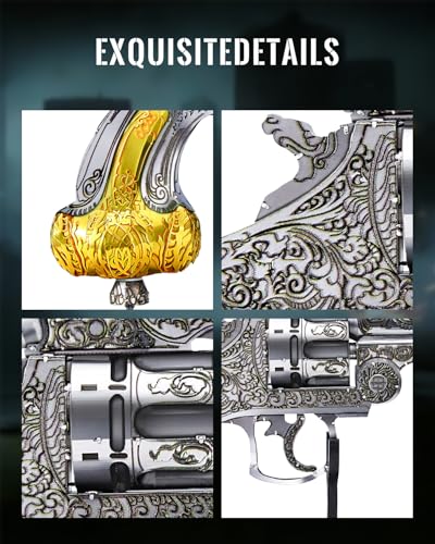 Piececool Metal Model Kits Revolver 3D Metal Puzzle for Adult Jigsaw Set Brain Teaser Best Gifts for Christmas