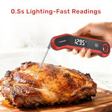 Meatmeet Digital Meat Thermometer - 0.5 Sec Instant Read Meat Thermometer Digital, Kitchen Thermometer Precise ±0.5℉, IP67 Waterproof, Large Bright LED Display, for BBQ/Grill/Cooking/Candy (S1)