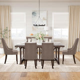 COLAMY Wingback Upholstered Dining Chairs Set of 2, Fabric Side Dining Room Chairs with Tufted Button, Living Room Chairs for Home Kitchen, Taupe COLAMY