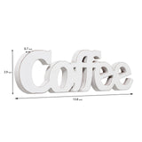 Sintosin Rustic Distressed White Coffee Sign for Tabletop 14", Wall Hanging Coffee Bar Sign Kitchen Decor, Farmhouse Coffee Signs for Coffee Bar, Coffee Wood Signs for Home Decor Shelf Christmas Sintosin