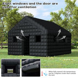 EROMMY 20x16.5x12 FT Large Black Inflatable Nightclub, Blow Up Party Tent Portable with 950W Blower, Disco Night Club Tent for Adult Birthday Party Business Rental EROMMY