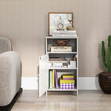 Tangkula White Freestanding Bathroom Storage Cabinet with Adjustable Shelf Tangkula