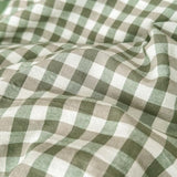 LifeTB Green Gingham Comforter Set Full Size Boho Plaid Checkered Pattern Comforter Geometric Grid Plaid Printed Bedding Comforter Set with 2 Pillowcases Fluffy Soft Gingham Bedding Set Full Size LifeTB