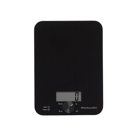 KitchenAid KQ914BA Digital Glass Top Kitchen and Food Scale, 11 lb Capacity, Measures Liquid & Dry Ingredients, Rotating Knob, Precise Results for Baking, Cooking, Keto and Meal Prep, Tare, Black KitchenAid