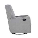 Suite Bebe Bryton Gliding Swivel Recliner - Tufted Woven Gray Fabric Suite Bebe