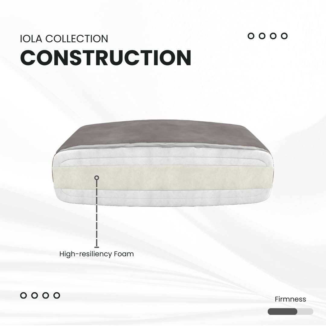 Lexicon Mid Century Modern Chair Velvet Accent Chair for Living Room Chair w/Solid Wood Armrests and Legs, Cushioned Seat and Backrest, Reading Chair and Lounge Chair for Bedrooms/Studios, Dark Grey Lexicon