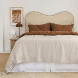 Gaytri Handicraft Linen Duvet Cover in Tobacco & Beige. King, Queen, Twin, Full, Double, Single Sizes. Tobacco Linen Duvet Cover. Brown Bedding Set with Zipper Closure & Ties (Twin XL 59x102) Generic