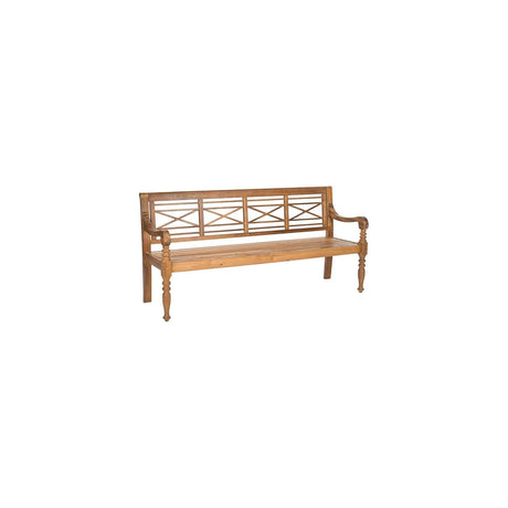 Safavieh Patio Collection Martin Adirondack Acacia Wood Bench, Natural Safavieh