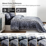 A Nice Night Leopard Printed，Silver Grey Satin Silky Soft Quilt Sexy Luxury Super Soft Microfiber Comforter Quilt Bedding 5PCS Comforter Set, Light Weighted (Silver, Queen(88-by-88-inches)) A Nice Night