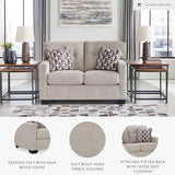 Signature Design by Ashley Mahoney Contemporary Tufted Loveseat, Beige Signature Design by Ashley